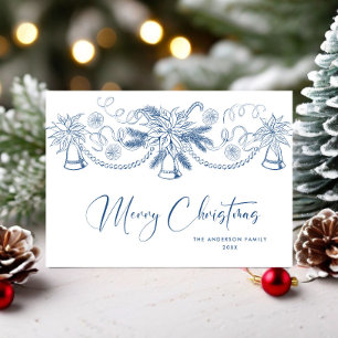 Cartes Pour Fêtes Annuelles Funky Hand Drabble Retro Christmas