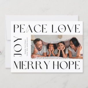 Cartes Pour Fêtes Annuelles Funky Modern Letters JOY JOY PEACE LOVE photo