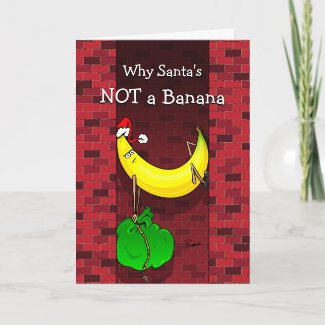 Cartes Pour Fêtes Annuelles Funky Noël Banana Père Noël (Devant)