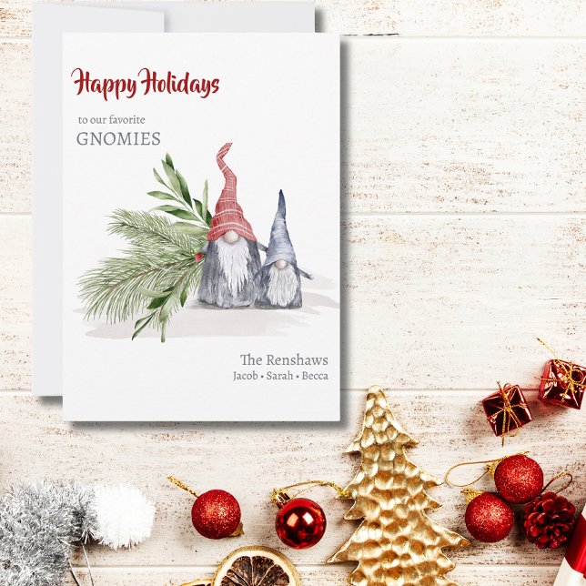 Cartes Pour Fêtes Annuelles Funky Personnalisé Gnome Noël (Créateur téléchargé)