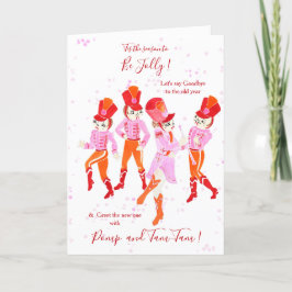 Cartes Pour Fêtes Annuelles Funky Rose Aquarelle Nutcracker Ballet