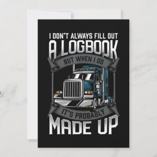 Cartes Pour Fêtes Annuelles Funky Trucker Logbook Truck Driver