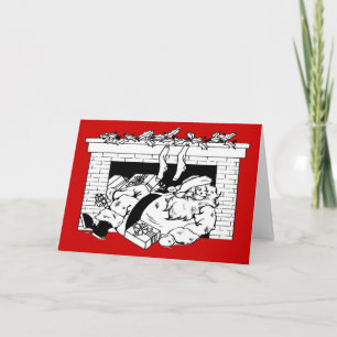 Cartes Pour Fêtes Annuelles Funky Vintage Santa Claus effectuant une livraison