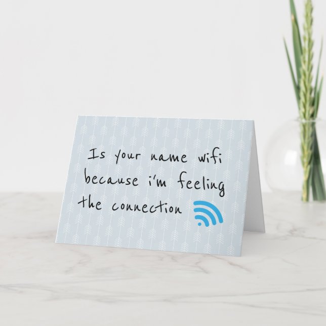 Cartes Pour Fêtes Annuelles Funky Wifi Connexion et Flèches Motif (Devant)
