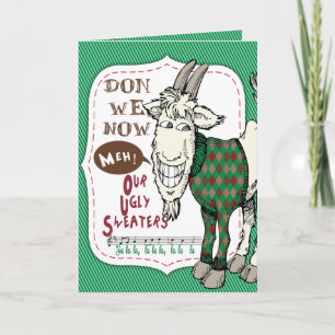 Cartes Pour Fêtes Annuelles FUNNING Ugly Sweat Meh Goat Christmas Card
