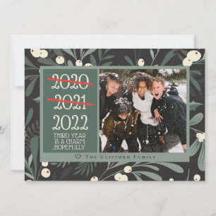 Cartes Pour Fêtes Annuelles Funny 2021 2022 Round 3 Christmas Photo Card