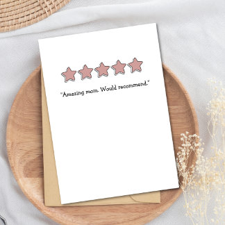 Cartes Pour Fêtes Annuelles Funny 5 étoiles critique la fête des mères