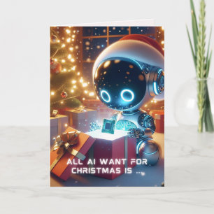 Cartes Pour Fêtes Annuelles Funny Ai Noël Chatbot Cadeau Entreprise Entreprise