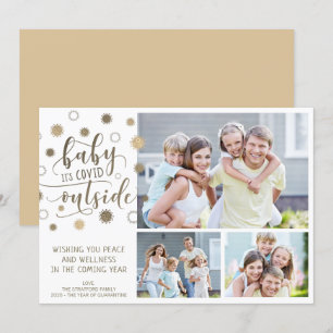 Cartes Pour Fêtes Annuelles Funny BABY IT'S COVID OUTSIDE 3 Photos