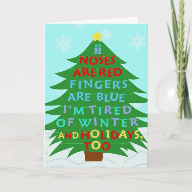 Cartes Pour Fêtes Annuelles Funny Bah Humbug (Devant)