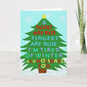 Cartes Pour Fêtes Annuelles Funny Bah Humbug Poème de Noël
