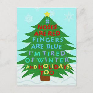 Cartes Pour Fêtes Annuelles Funny Bah Humbug Poème de Noël