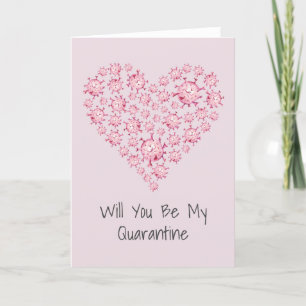 Cartes Pour Fêtes Annuelles Funny Be My Quarantine Heart Valentine