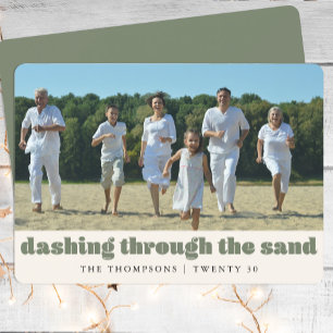 Cartes Pour Fêtes Annuelles Funny Beach Noël personnalisé Photo de famille ver
