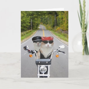 Cartes Pour Fêtes Annuelles Funny Biker Cats Valentine/Anniversaire
