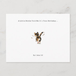Cartes Pour Fêtes Annuelles Funny Bird Cat Birthday Card.