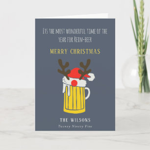 Cartes Pour Fêtes Annuelles Funny Blue Merveilleux Temps Pour La bière Rein No