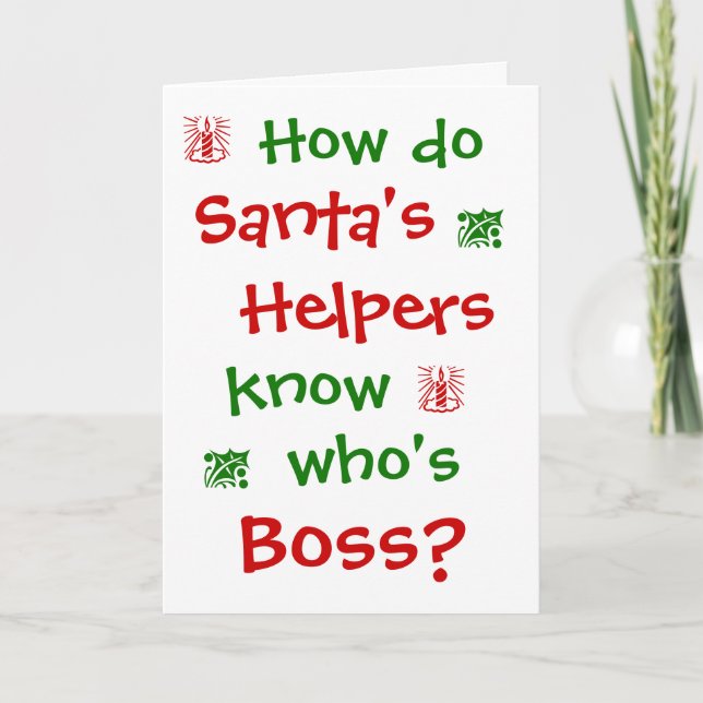 Cartes Pour Fêtes Annuelles Funny Boss Christmas Joke Office Humour Pun (Devant)