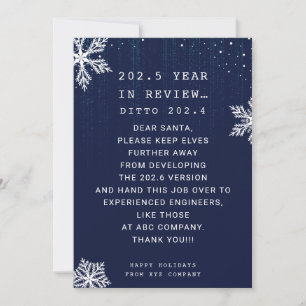Cartes Pour Fêtes Annuelles Funny Business Year in Review Engineer Noël