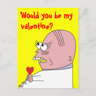Cartes Pour Fêtes Annuelles Funny Cartoon Man Valentine's Day Postcard