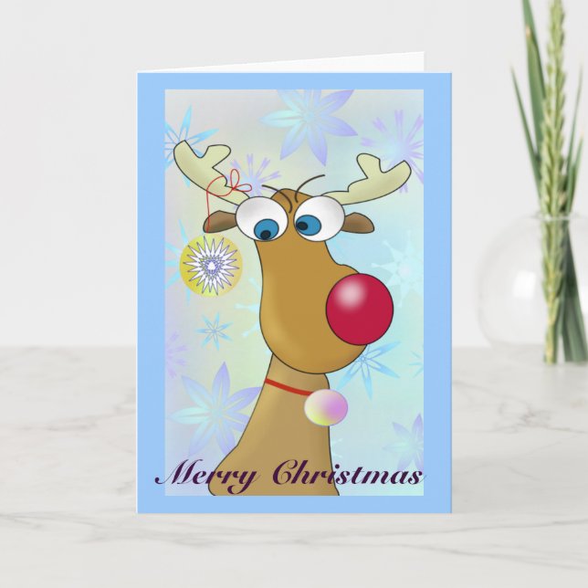 Cartes Pour Fêtes Annuelles Funny Cartoon Reindeer (Devant)