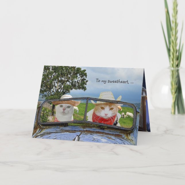 Cartes Pour Fêtes Annuelles Funny Chat Valentine pour amour (Devant)