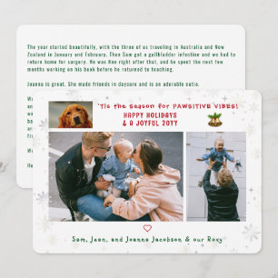 Cartes Pour Fêtes Annuelles Funny Chien Chat Pawsitive Minimaliste moderne 4 P