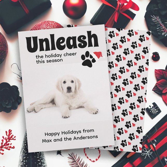Cartes Pour Fêtes Annuelles Funny Chien Pet Pup Photo Joyeuses Vacances Vacanc (Add a photo of your dog to this Christmas greeting card. Personalize with your own text. )