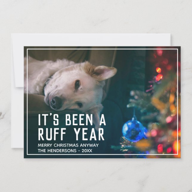 Cartes Pour Fêtes Annuelles Funny Chien Ruff Année 2020 (Devant)