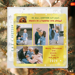 Cartes Pour Fêtes Annuelles Funny Chien ruff année Paix Amour Joy Golden 5 Pho