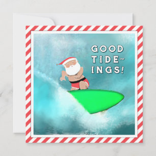 Cartes Pour Fêtes Annuelles Funny Christmas Beach Surf