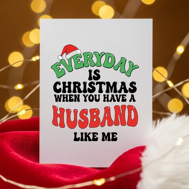 Cartes Pour Fêtes Annuelles Funny Christmas Card for Husband (Créateur téléchargé)