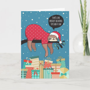Cartes Pour Fêtes Annuelles Funny Christmas Card - The Sloth Père Noël