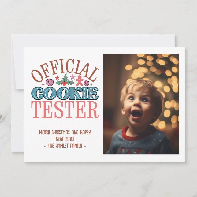 Cartes Pour Fêtes Annuelles Funny Christmas Cookie Tester (Devant)