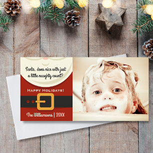 Cartes Pour Fêtes Annuelles Funny Christmas Santa Claus Naughty & Nice Photo