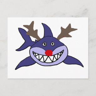 Cartes Pour Fêtes Annuelles Funny Christmas Shark Reindeer