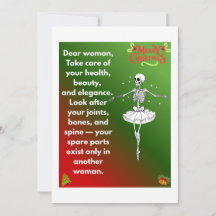Funny Christmas Skeleton Wishes for woman