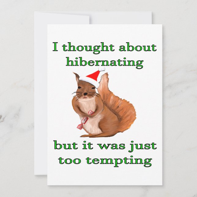 Cartes Pour Fêtes Annuelles Funny Christmas Squirrel  (Devant)