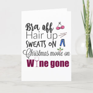 Cartes Pour Fêtes Annuelles Funny Christmas Wine Drinkers Bra Off Wines Gone