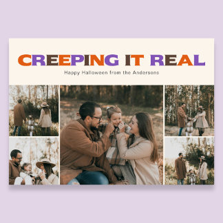 Cartes Pour Fêtes Annuelles Funny Creeping It Real Halloween Photo Holiday 