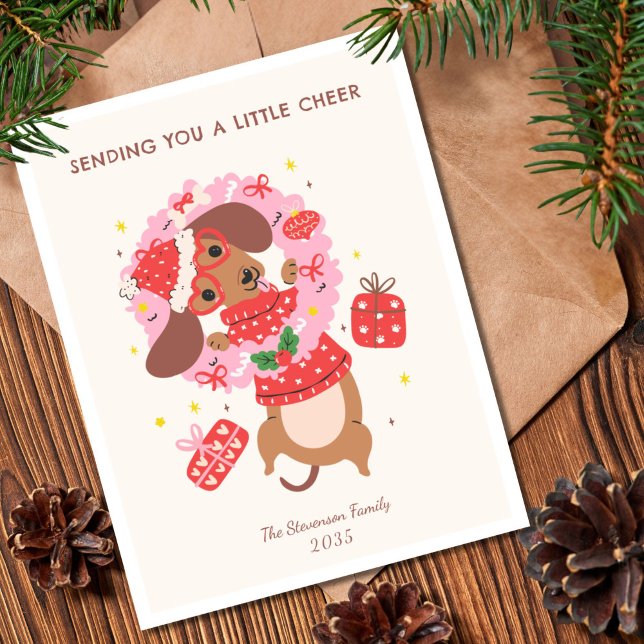 Cartes Pour Fêtes Annuelles Funny Dachshund Dog Christmas  (Créateur téléchargé)