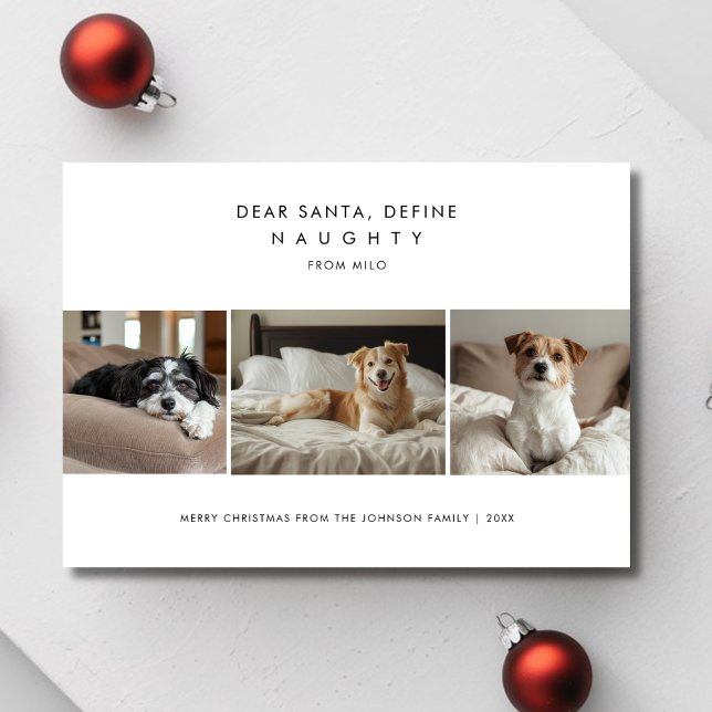 Cartes Pour Fêtes Annuelles Funny Définir Naughty Christmas Chien Photo Greys (Créateur téléchargé)