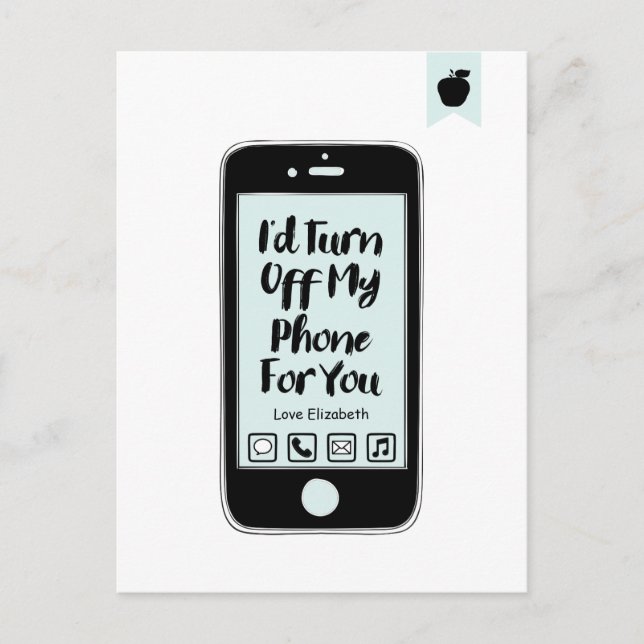 Cartes Pour Fêtes Annuelles Funny Désactiver le téléphone Valentine's Day Love (Devant)
