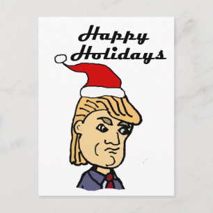 Cartes Pour Fêtes Annuelles Funny Donald Trump in Santa hat Christmas Cartoon