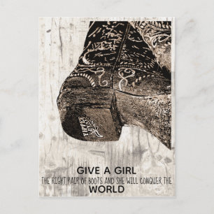 Cartes Pour Fêtes Annuelles Funny Donner à une fille la bonne paire de bottes 