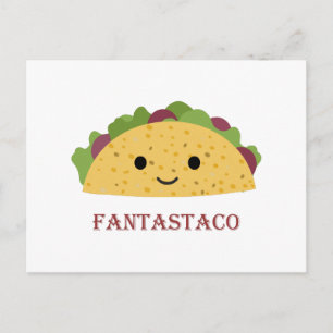 Cartes Pour Fêtes Annuelles Funny Fantastaco Taco Pun Cute Kawaii Taco