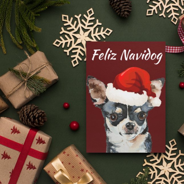 Cartes Pour Fêtes Annuelles Funny Feliz Navidog Chihuahua (Créateur téléchargé)
