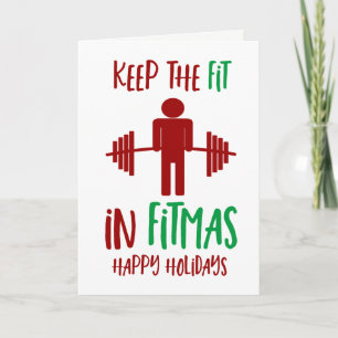 Cartes Pour Fêtes Annuelles Funny Fitmas Joyeux Noël Fitness Pun Holiday