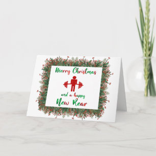 Cartes Pour Fêtes Annuelles Funny Fitness Theme Christmas Card