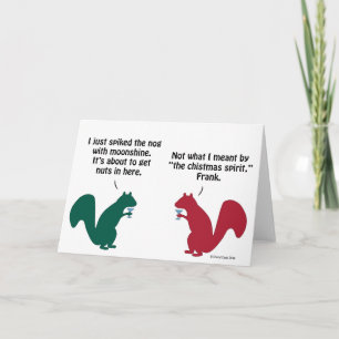 Cartes Pour Fêtes Annuelles Funny Frank l'écureuil - lune et noisette d'oeuf